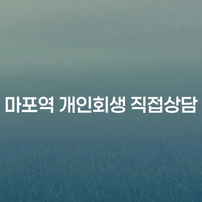마포역 개인회생 직접상담
