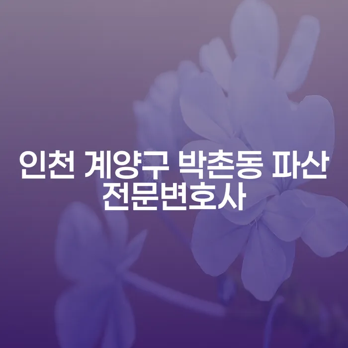 인천 계양구 박촌동 파산전문변호사를 통해 새로운 시작을 할 수 있을까요?