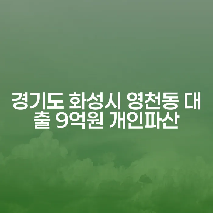 경기도 화성시 영천동에서 대출 9억원을 받은 후 개인파산 신청, 법으로 해결할 수 있을까요?